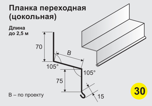 Планка переходная (цокольная)