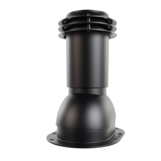Выход вентиляции канализации для готовой мягкой и фальцевой кровли Глубокий черный (RAL 9005)