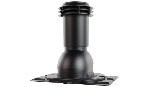 Выход вентиляции канализации с универсальным проходным элементом Глубокий черный (RAL 9005)