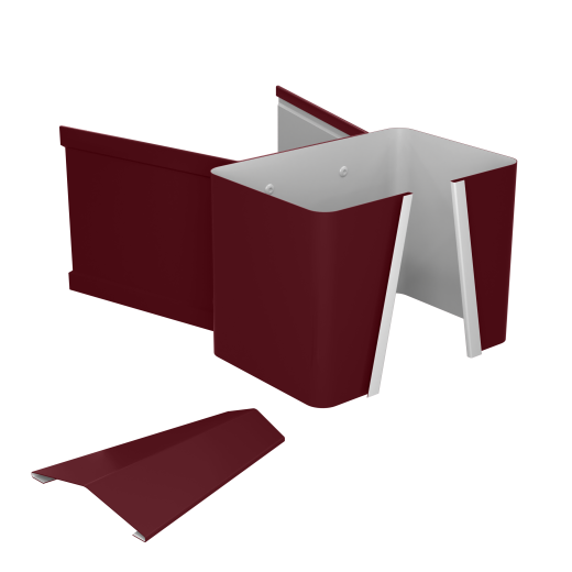 Крепление трубы прямоуг. Сеч. + замок 102*76 Вишня (RAL3005)