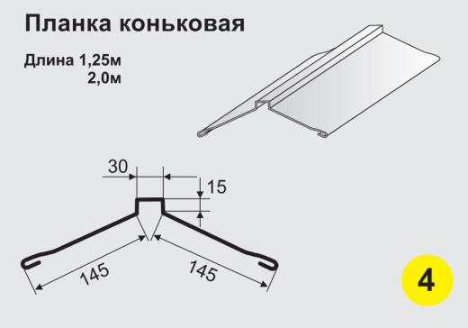 Планка коньковая
